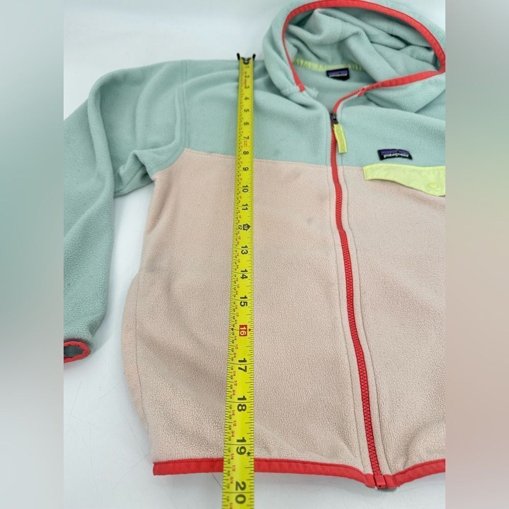 FLAWED Patagonia Kids' Two-Tone Fleece Hoodie Size Girls L 12 - Picture 8 of 11
